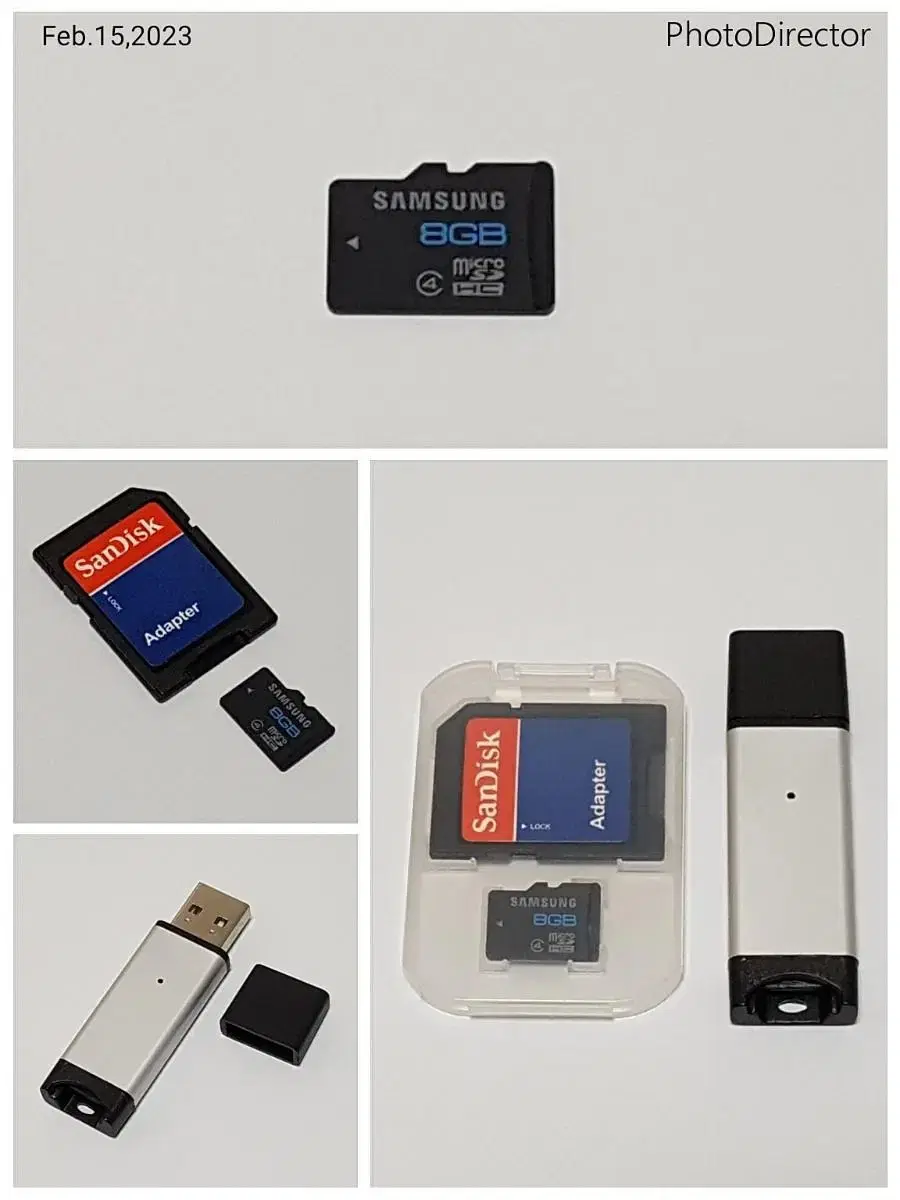 [메모리] 마이크로SD 8GB + SD젠더 + USB 젠더 팝니다.